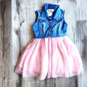 Girls 3t - jean and pink dress